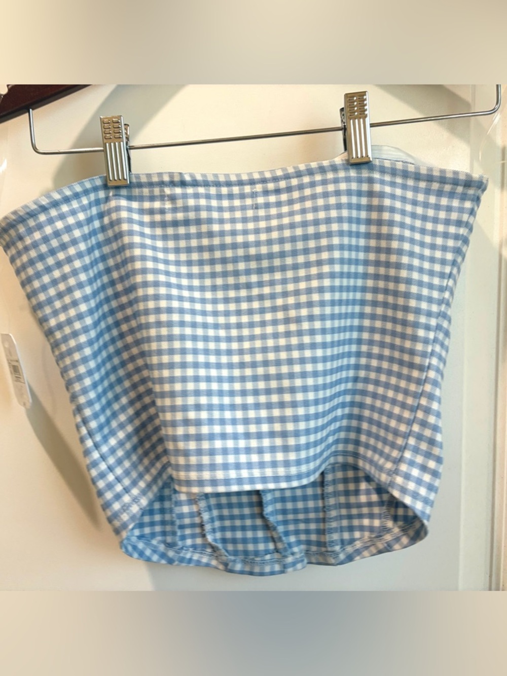 NWT Altar'd State Light Blue Gingham Corset Top with Bow - Size Large - Picture 2 of 4
